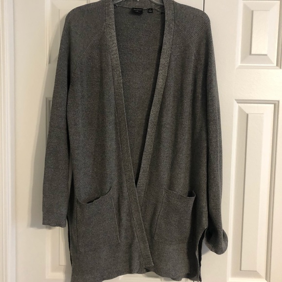 Cyrus Sweaters - Gray long sleeved cardigan sweater